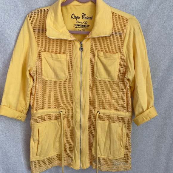 - Onque Casual Yellow Full Zip Womens Jacket. Size M - Picture 2 of 5